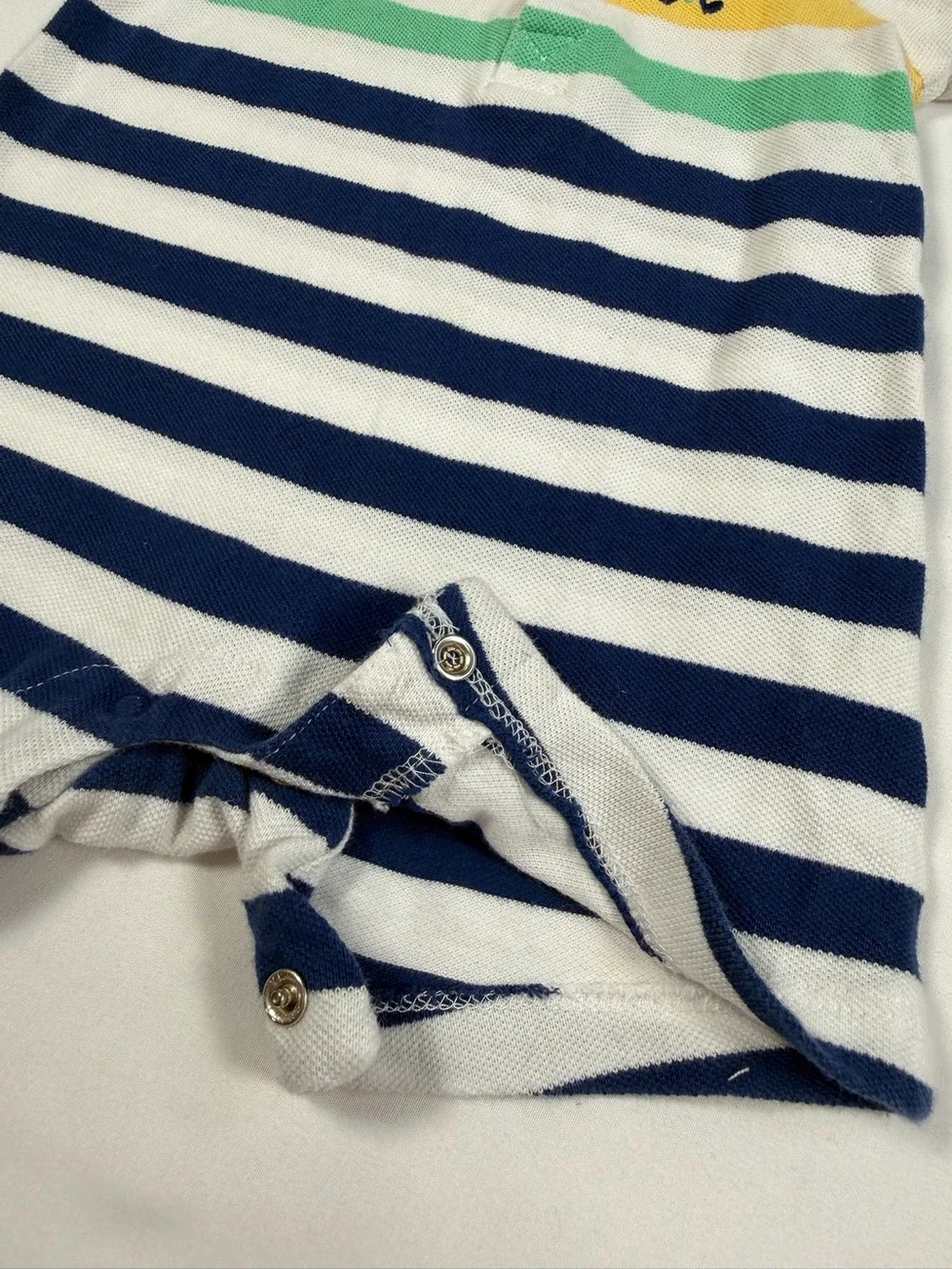 LITTLE ME Baby Boys Golf Polo Romper Striped Shortall Outfit 6M Preppy Nautical‎
